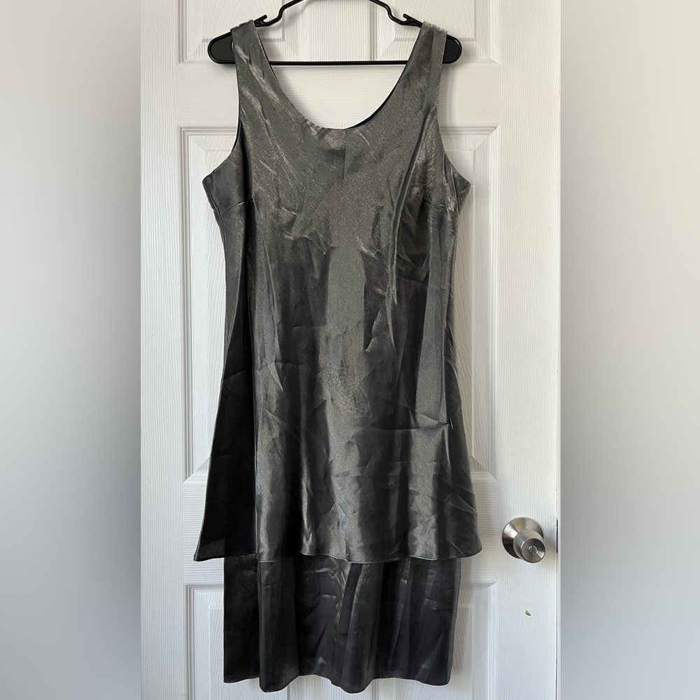 Patra Gray Sleeveless Slip Midi Dress Size 18